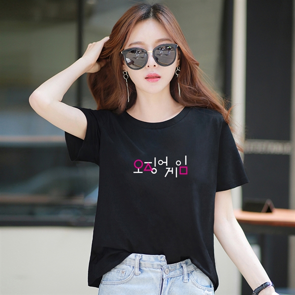 Cổ Tròn Form Suông In họa tiết chữ Hàn