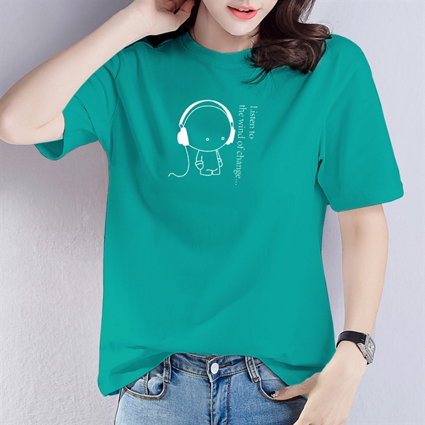 Cổ Tròn Form Suông In họa tiết Listen to the wind